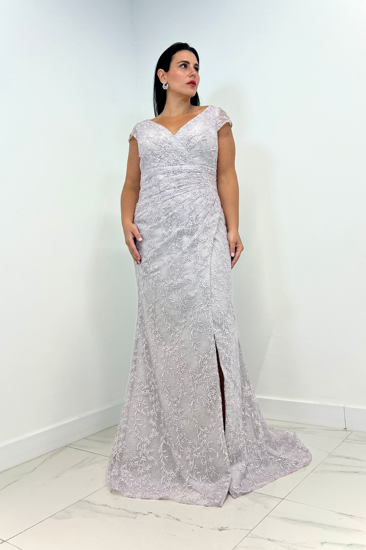 Vestido lila con flores