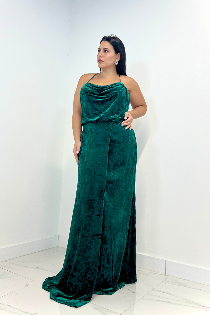 Vestido verde de terciopelo