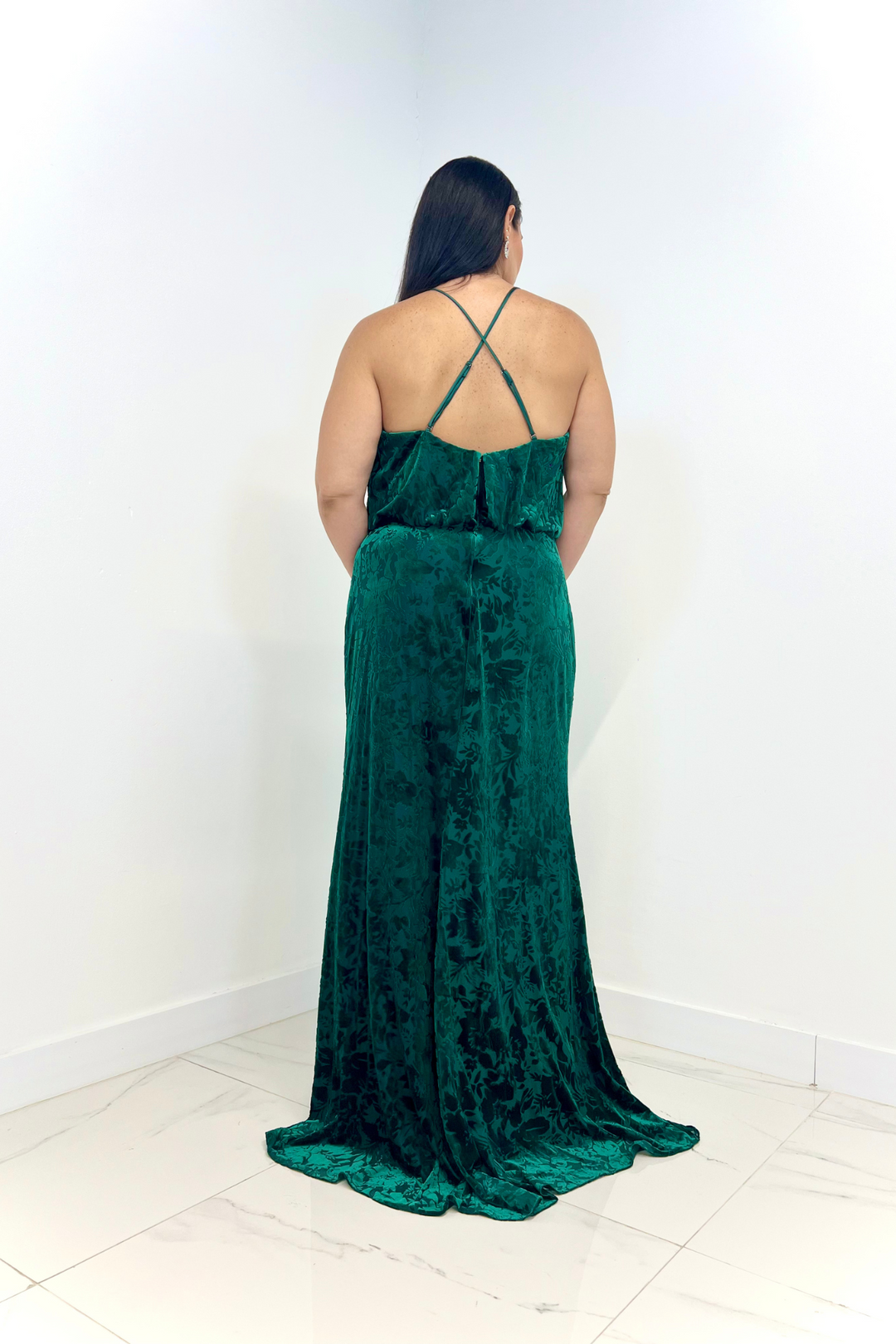 Vestido verde de terciopelo