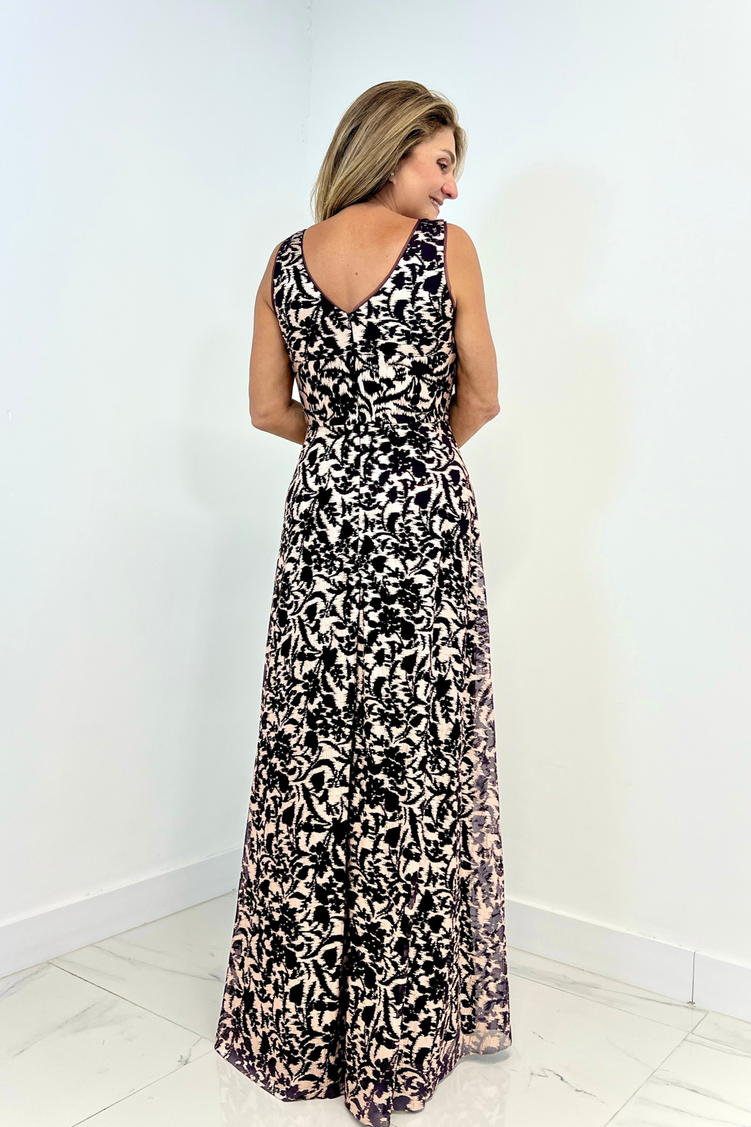 Vestido largo estampado