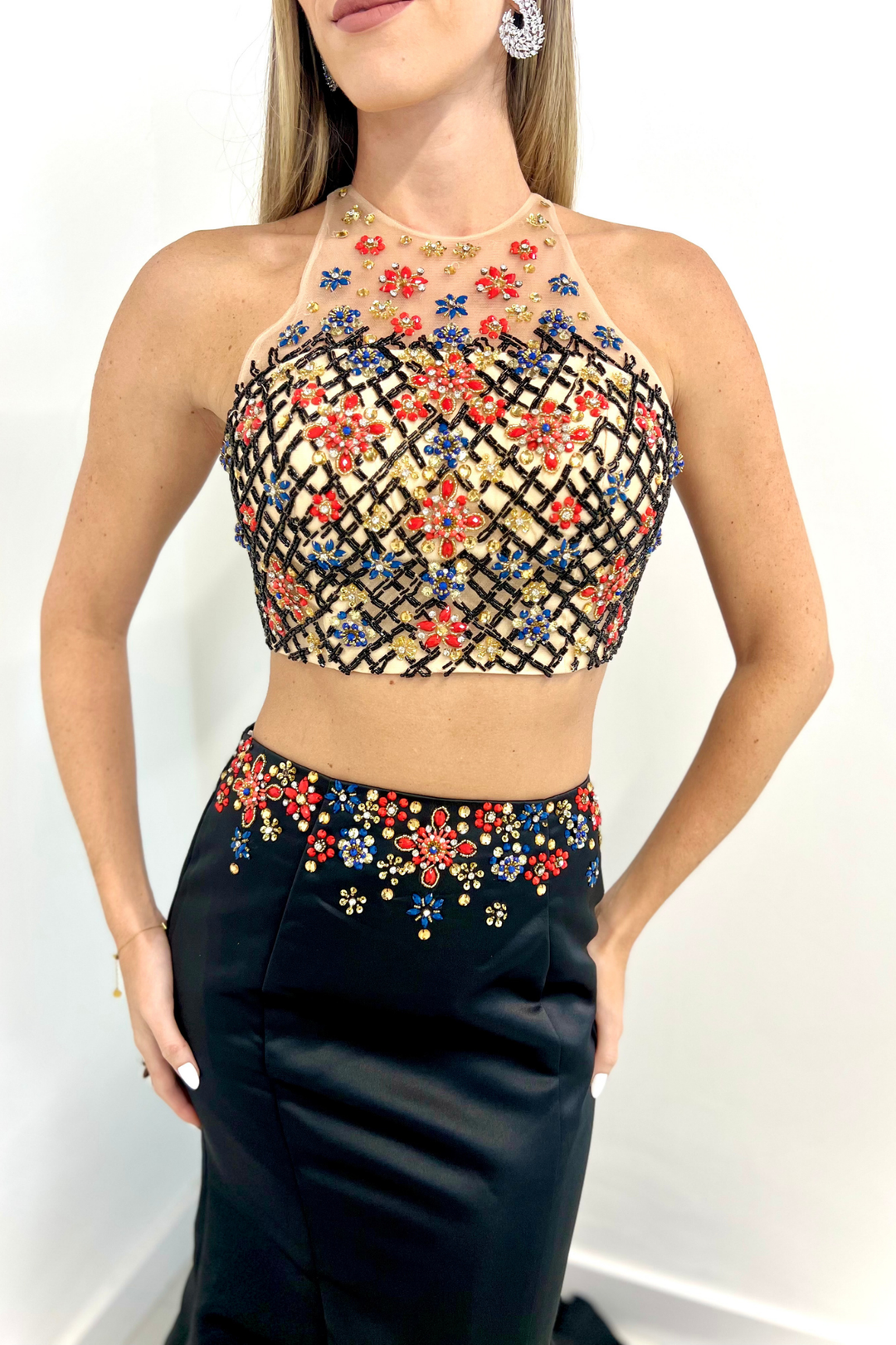 Vestido de dos piezas negro