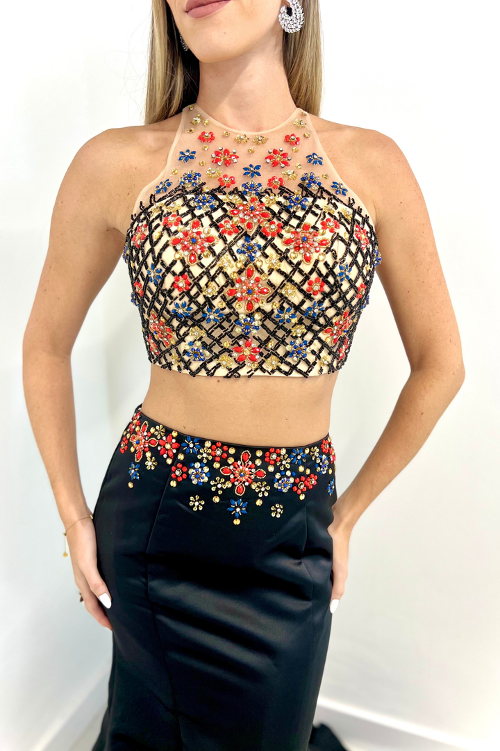 Vestido de dos piezas negro