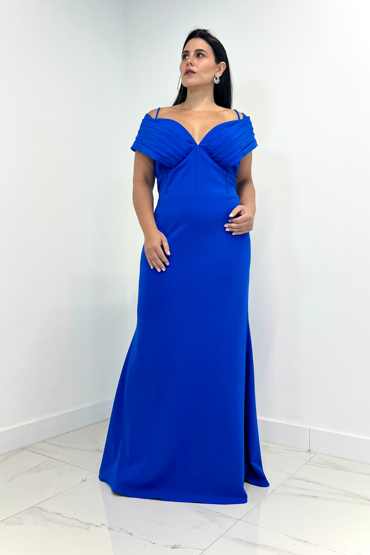 Vestido largo azul rey