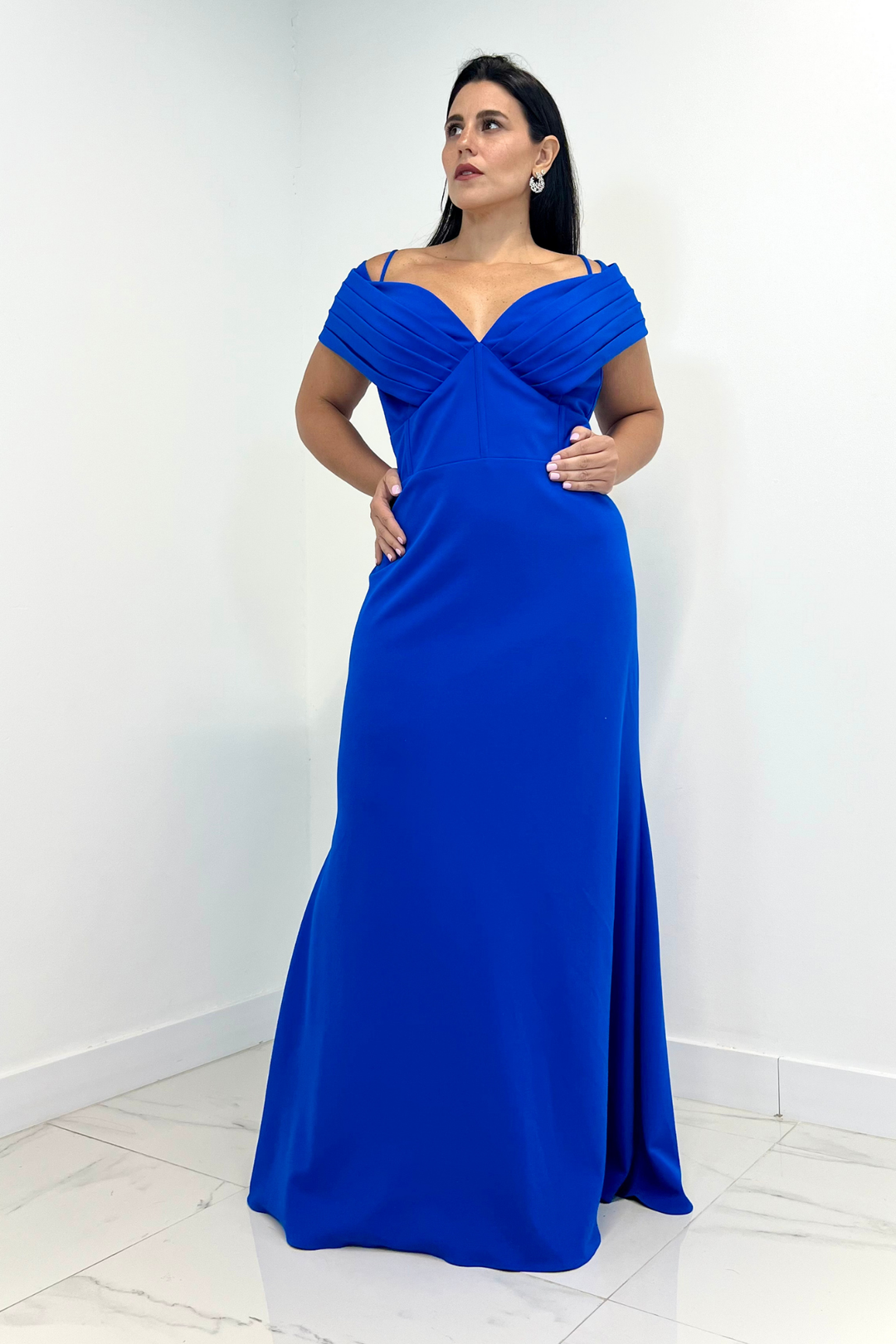 Vestido largo azul rey