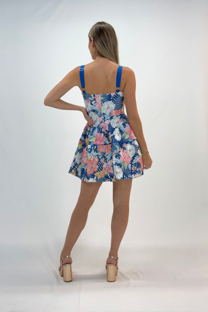 Vestido corto de flores