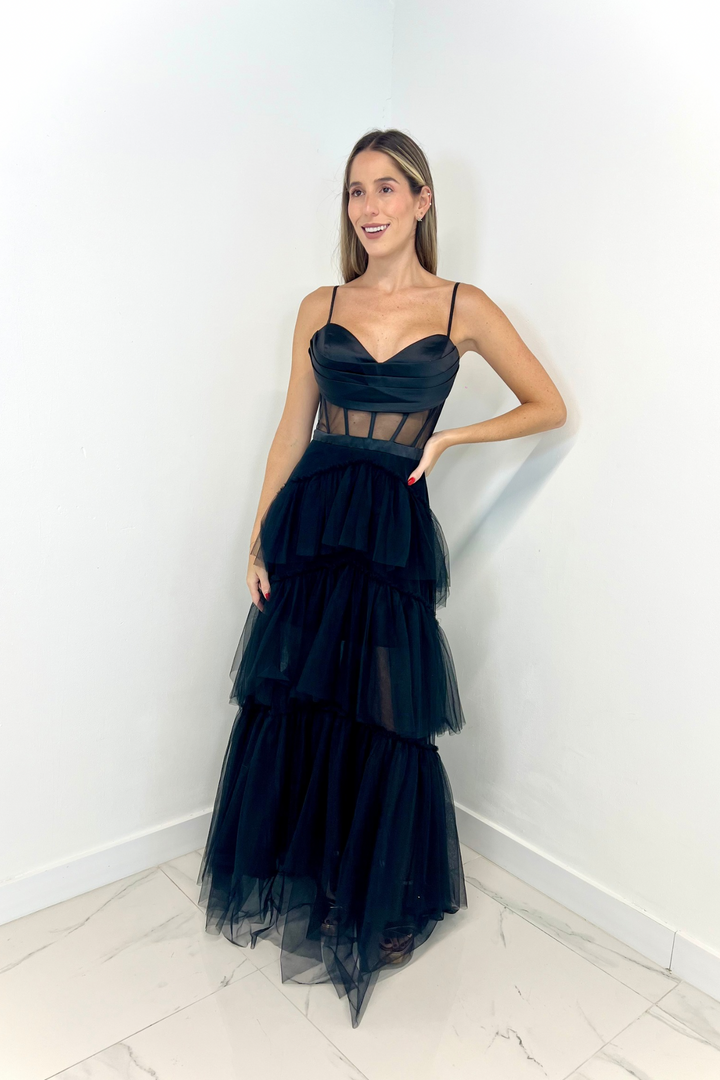 Vestido de tul negro