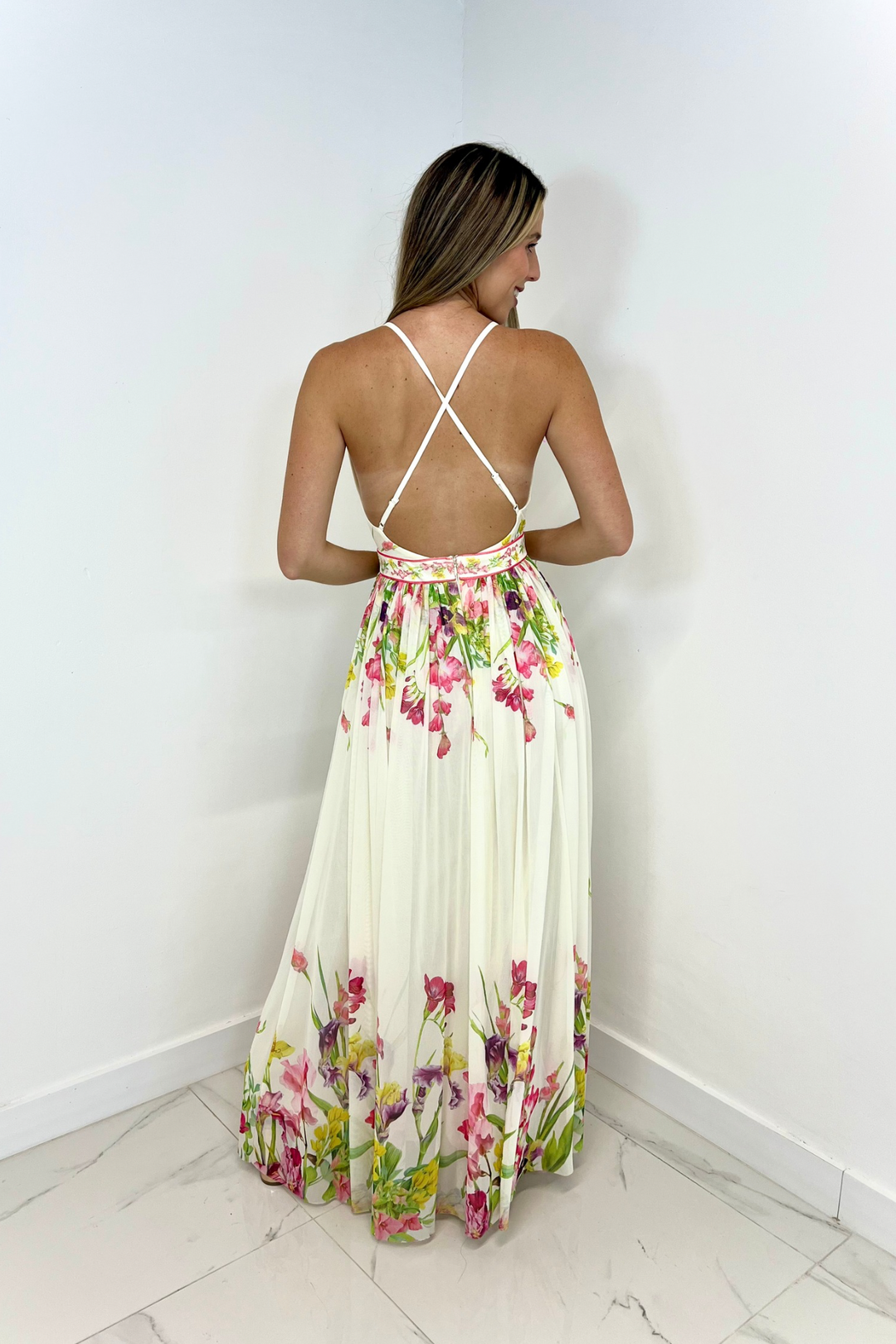 Vestido largo floreado