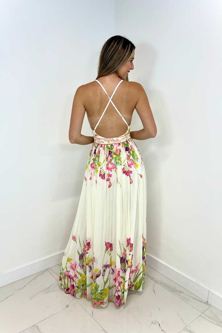 Vestido largo floreado