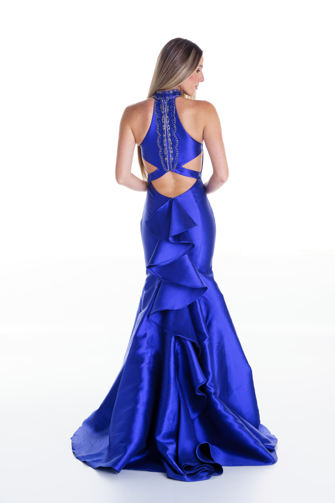 Vestido largo azul rey