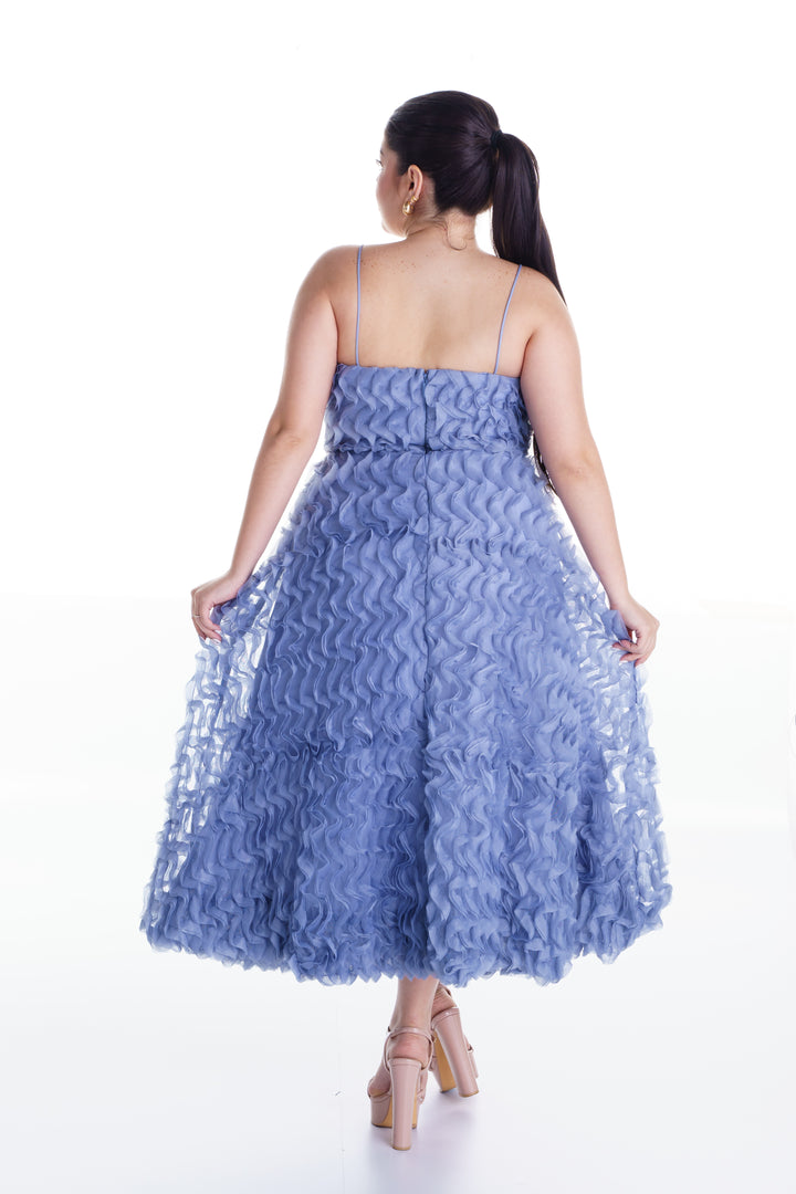 Vestido midi azul claro