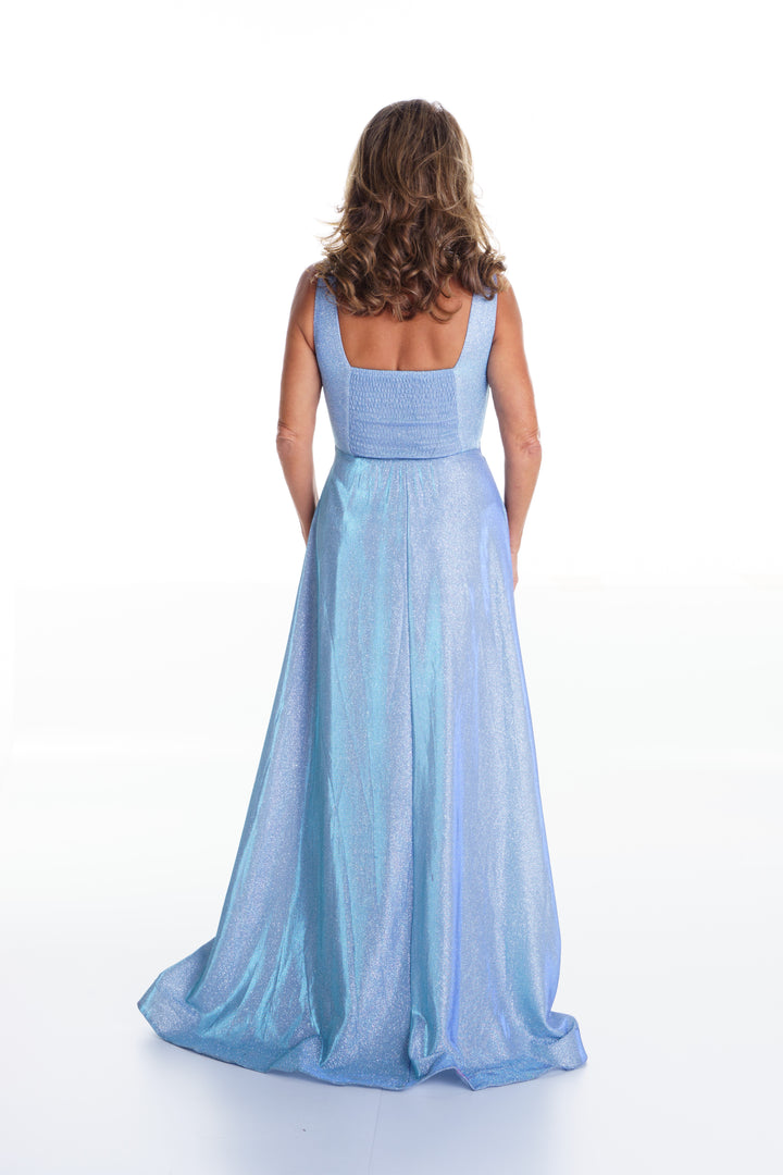 Vestido largo corte princesa escarchado