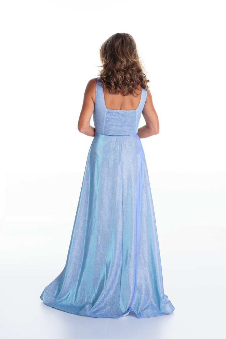 Vestido largo corte princesa escarchado