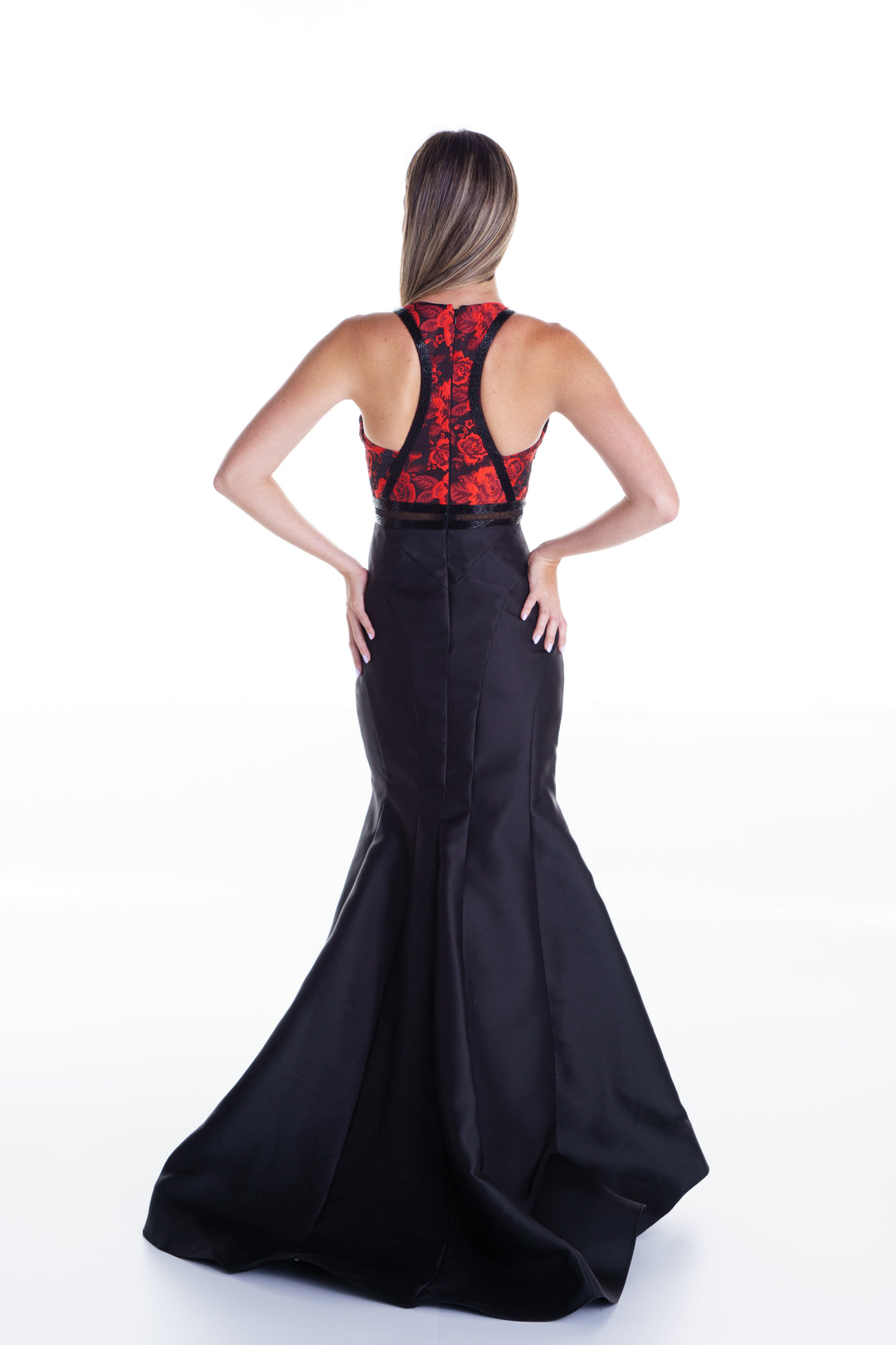 Vestido largo de tafetan negro