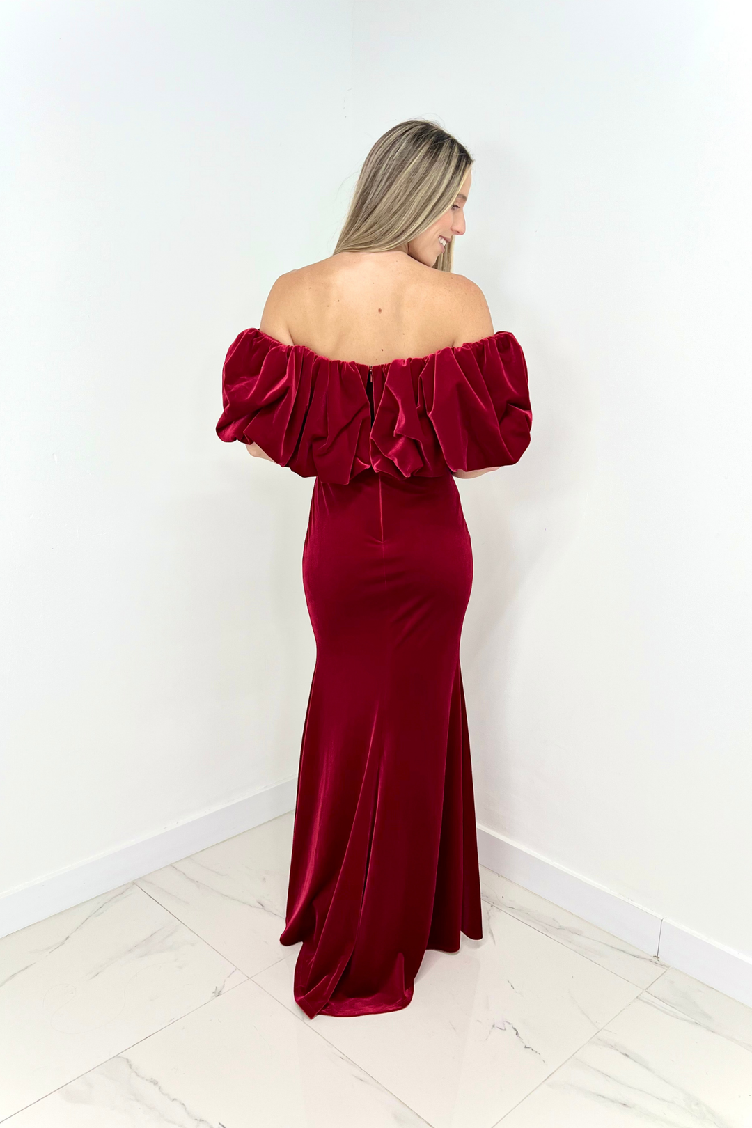 Vestido de terciopelo rojo