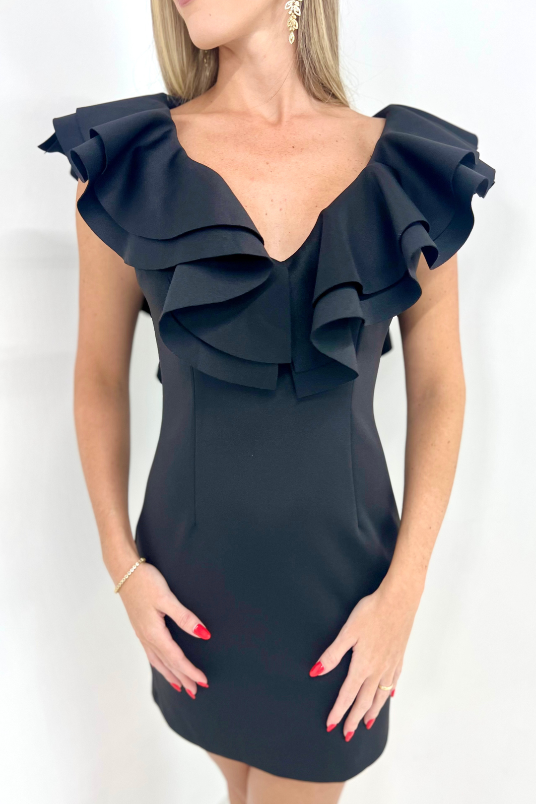 Vestido corto con afarolado